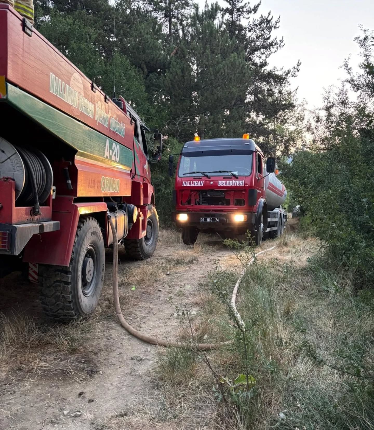 Nallıhan Belediyemizce Mudurnu 100. Yıl Köyü yakınlarında çıkan yangına tankerlerimizle destek verdik